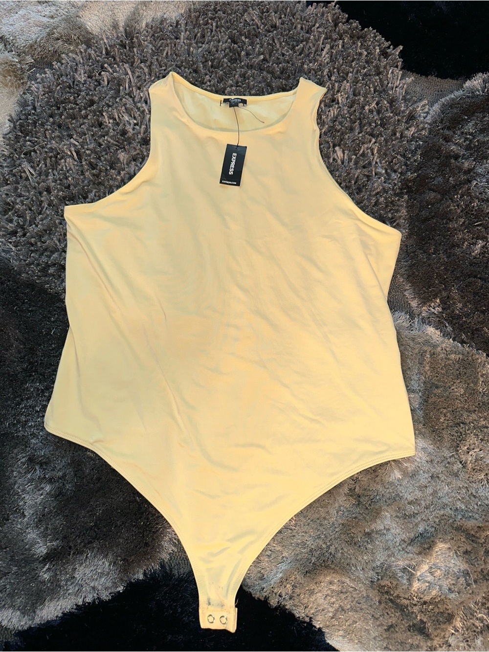 Express Body Contour Yellow Tank Bodysuit NWT